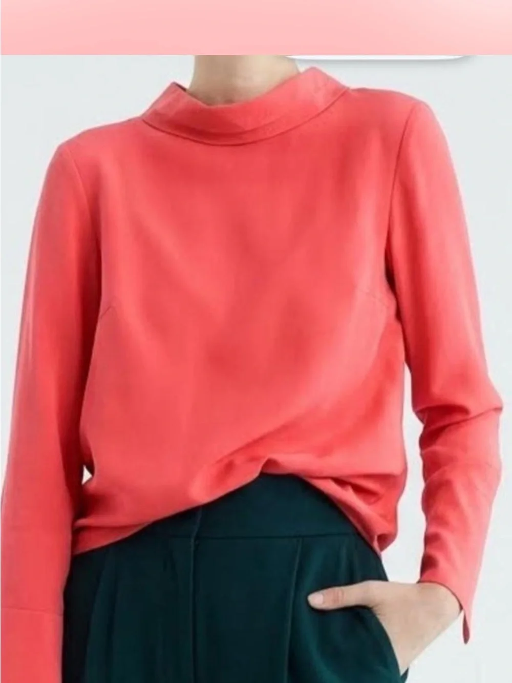 J. Crew Red Reversible -Bow Silk top blouse size 0